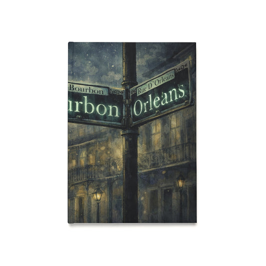 New Orleans Bourbon Street Moonlit Journal — A5 Hardcover Travel Notebook